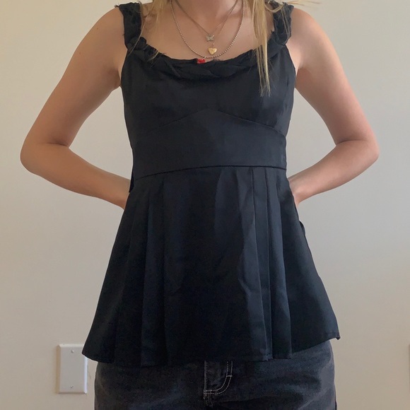 nanette lepore black silk tank - Picture 3 of 6